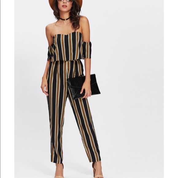 SHEIN Pants - Shein Off Shoulder Strapless Jumpsuit Romper Pants